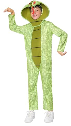 Funidelia Déguisement de Serpent pour Garçon et Fille avec combinaison et bonnet, Tenue d’Animaux Enfant, Déguisements de Carnaval, Halloween et Fêtes – Taille 7-9 ans