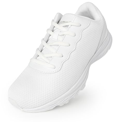 Knixmax Outdoor Zapatillas de correr extraanchas para pies anchos para diabéticos, zapatillas de caminar, ligeras y transpirables, cómodas zapatillas de deporte para hombre y mujer, Blanco, 42 EU
