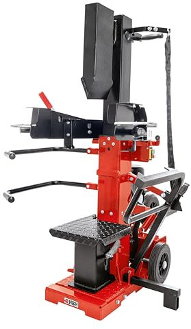 HBH Holzspalter 15t HSSD1500C | 15 Tonnen Spaltkraft | Brennholzspalter elektrisch 3500W 400V | schwenkbarer Tisch für Kurz- & Langholz bis 450x1070mm | Hart- und Weichholz | 3 große Transporträder