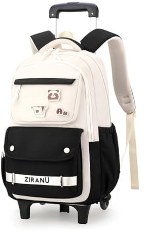 EKUIZAI Trolley Rolling Backpack for Girls Kids School Bags with 2 Wheels Boys Rolling School Bags for Teen Girls, Black