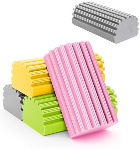 5 Stück Damp Duster Schwamm, 4 Farben Feuchtreinigungsschwamm Staubwedel, Damp Clean Duster Schwamm, Schmutzradierer Schwamm, Wiederverwendbarer Staubschwamm
