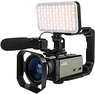 ARTGOS Cámaras de transmisión en Vivo Kit de videocámara Profesional 4k Zoom óptico 12x Cámara de Video Vlog con Pantalla táctil 3.5 Videocámara Multifuncional