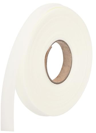 QUARKZMAN 12 mm bomullsband, bomullsband, fållband för sömnad, fållning, quiltning, infattning av hantverk (beige vit 25 m)