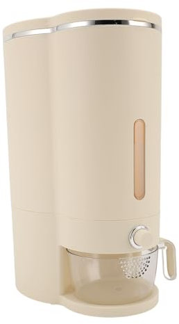 Luqeeg Dispensador de Cereales, Presione para Extraer Plástico Apto para Uso Alimentario Dispensador de Arroz Sellado, Contenedor Hermético para Arroz, Frijoles, Alimentos Secos