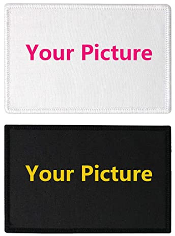 Toppa Stampata con Immagine Personalizzata, Toppe Tattiche Personalizzate da Stirare/Cucire/Agganciare per Giacche. Aggiungi la tua Foto/Logo/Testo Stampato su Tessuto-Rettangolo