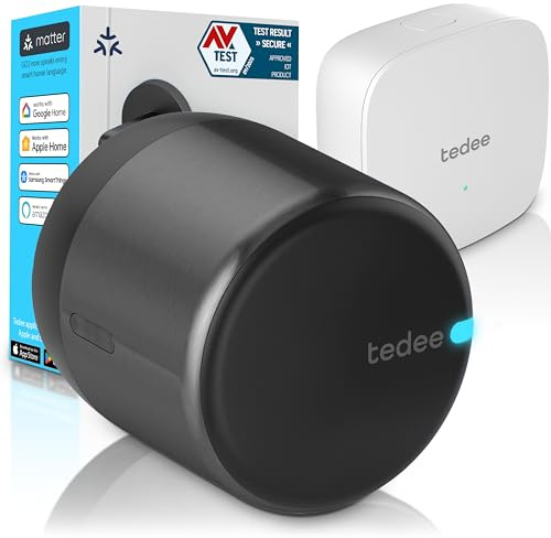 tedee GO2 Allu Serratura Smart con app WiFi e Bluetooth | Accesso remoto | Serratura intelligente con sblocco automatico | Alexa, Google Home, Apple HomeKit, SmartThings | Matter