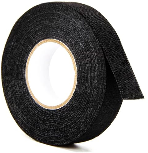 CABLEPELADO Ruban isolant en tissu noir 9 mm x 15 m Résistant à la chaleur et à l'abrasion Haute adhérence Idéal pour l'automobile, l'électricité et l'électronique