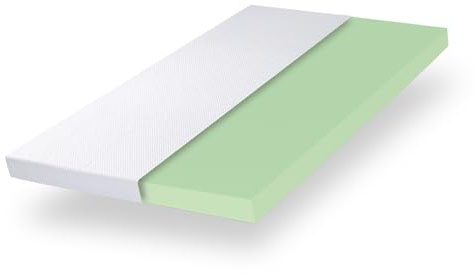Ego Home Surmatelas en Gel 180 x 200 cm H3 Doux avec extrait de thé Vert, certifié Öko-TEX, 180 x 200 cm, pour lit à sommier tapissier, canapé-lit, Housse en Gel, Mousse Froide, Hauteur 9 cm