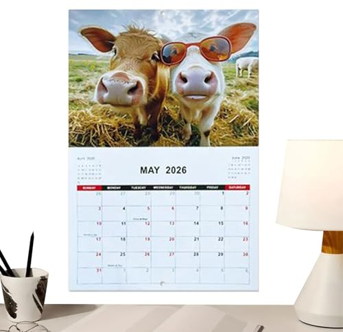 Calendario da parete per ufficio, carta spessa, calendario da parete con animali, agenda mensile per pianificare ufficio, scuola, aula, dormitorio, casa, studio, appartamento, studenti