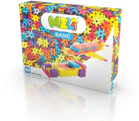 Meli Basic 600 | 600 bunte Steckbausteine für kreativen Bauspaß | Fördert Feinmotorik & logisches Denken | Bauklötze für Kinder ab 3 Jahren