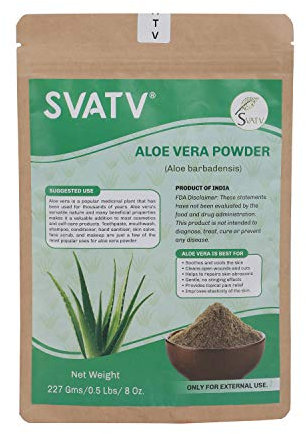 SVATV Natürliches Aloe Vera Pulver für Gesichtspackung und Maske, natürlich leuchtend, verbessert Elastizität, reichhaltiger Conditioner für Haut und Haarpflege, 227g