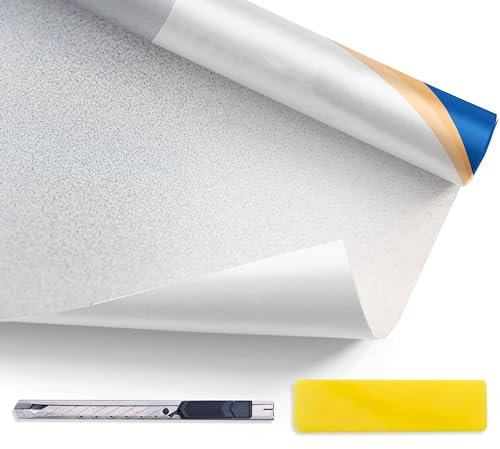 Simple Fix Fensterfolie 70 x 500 cm - Sichtschutzfolie Fenster Folie, Isolierfolie - Fensterfolie Blickdicht Selbsthaftend - Matt