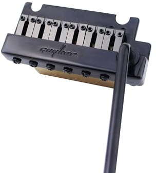 Guyker Guitar Tremolo Bridge String Spacing 10.8MM with Brass Saddle and Brass Block & Bridge Stud, Spring and Claw, Pop-In Vibrato Bar, Complete Install Kit, GG1009 Black