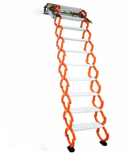 Umgedrehte Teleskopleiter, Ti-mg-Legierung, Tragfähigkeit 500 kg, herunterziehbare Dachbodenleiter für Dekor, Haus, Wandmontage, versteckte Klappleiter