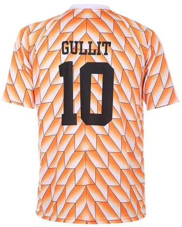 EK 88 Fotbollströja Gullit 1988 - Orange - Nederländska landslaget - Barn och Vuxna - Pojkar - Fotbollsutrustning - Fotbollspresenter - Sport-T-shirt - Sportkläder - Storlek L