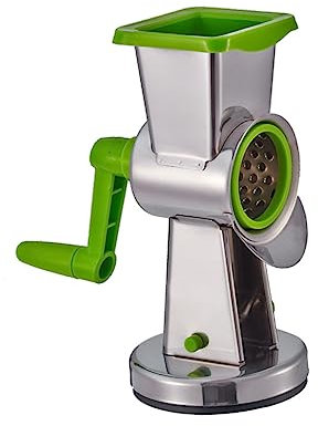 PRETYZOOM Râpe à Fromage Rotative Acier Inoxydable Avec Tambours Interchangeables Ustensile De Cuisine Multifonctionnel Pour Fromages Fruits Et Légumes