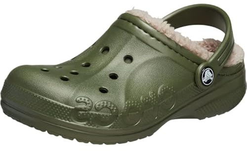 Crocs Kid's Baya Lined Clogs, Army Green, 12 Little Kid
