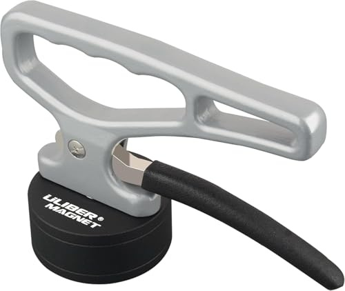 ULIBERMAGNET Outil pick-up magnétique robuste, libération rapide, collecteur de matériaux portable avec poignée ergonomique pour plaque de fer, acier à outils, découpe laser