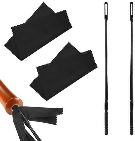 Flötenputzer,Flötenputzer Blockflöte,Flötenreinigungsset,Querflöte Reinigungsset Tuch,Reinigungsset Für Querflöte,Flöten-Reinigungsset,Flöten-Reinigungsstab,4 Stück(2 Reinigungsstab,2 Reinigungstuch)