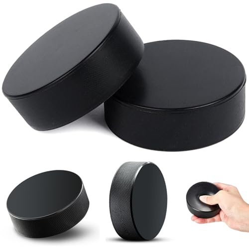 Foam Ice Hockey Pucks 4Pcs Wear-resistant Ice Hockey Pucks Lightweight Hockey Pucks for Practicing and Classic Training Soft Black Hockey Puck for Indoor Use Hockey Gifts, Foam Hockey Pucks