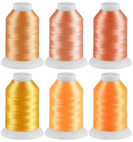 ilauke 6 färger polyester maskiner broderigarn, 500 m (550 Y) maskinbroderigarn, sygarn, sygarset, för armband broderi, hantverk, quiltning, symaskin