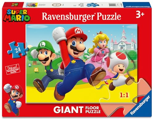 Ravensburger - Super Mario 24 bitar | Pussel 3 år eller äldre | Ravensburger Pussel 70 x 50 | Present till barn 3 år | Presentidéer | Barnpussel