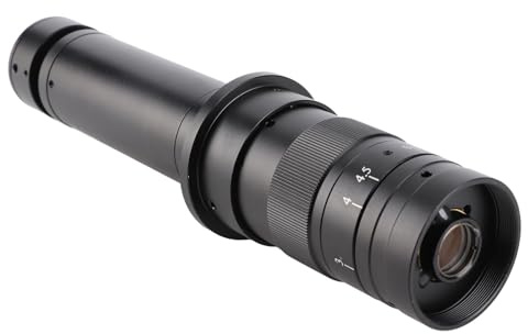 Semme Obiettivo con Attacco C Alto Ingrandimento Zoom 300X Obiettivo per Fotocamera Regolabile per Microscopio Industriale Lega di Alluminio Resistente per Ispezione Industriale e