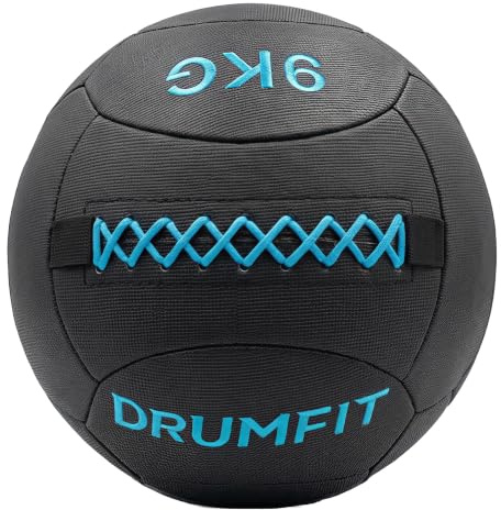Cecotec Ballon Médicinal - Wall Ball - Drumfit WALLPRO-KV 9 kg. Rembourrage en Sable et Kevlar, Résistant à l'eau et à la Transpiration, Coutures Renforcées, Idéal pour la Force et Le Cross Training
