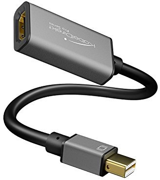 KabelDirekt – Mini DisplayPort (Mini DP) auf HDMI Adapter – 0,15m (maximale Auflösung 4K/60Hz, 24k vergoldete Kontakte, für PC, iMAC, MacBook Pro, MacBook Air, Space Grey) – PRO Series