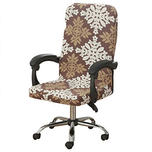 MIFXIN Office Chair Cover 1-Piece Stretch Large Size Computer Swivel Chair Slipcover Universal Office Boss Chair Large High Back Rotating Armchair Protective Decorative Cover (Baroque)