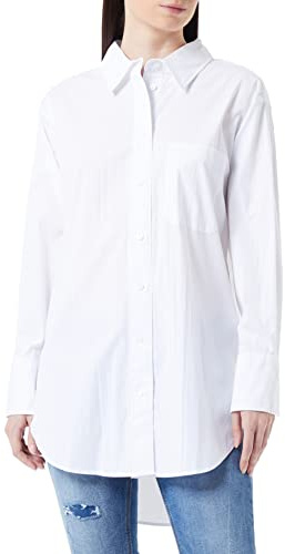 TOM TAILOR Denim Le signore Blusa a Righe 1032792, 20000 - White, L