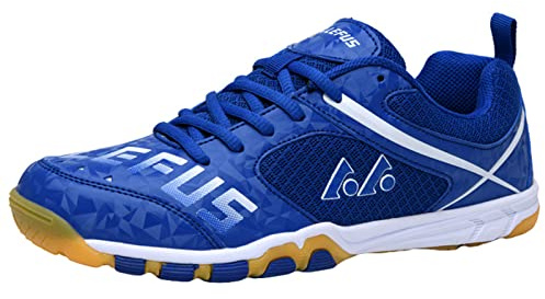 Zapatos De Tenis De Mesa para Hombres Y Mujeres Zapatos De Corte Interior Antideslizantes Ligeros Transpirables De Fondo Suave,Azul,42 EU
