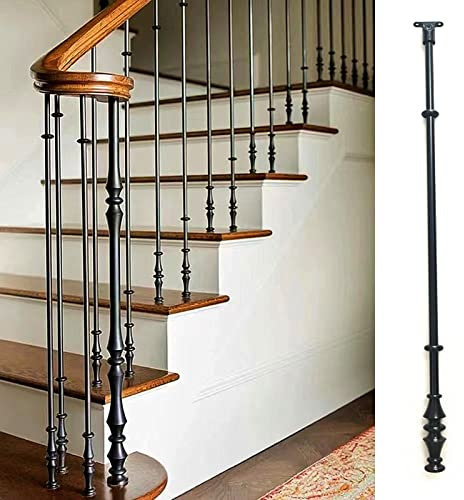 ZAQYCM Escalier Garde Corps Poteau De Rampe D'escalier, Barreaux Ronds Décoratifs en Métal pour Terrasses Clôtures/Escaliers en Colimaçon Intérieures Et Extérieures(1 Pack,H 85cm/33.5 in)