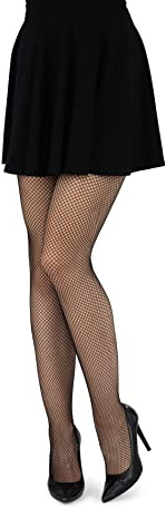 looksy Medias de Rejilla Mujer Pantimedias Italianas Finas Sexy de Cintura Alta Pantis Malla Cruzada Elegante Fiesta Moda