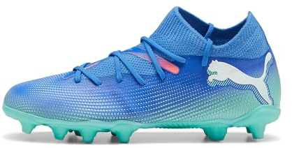 PUMA Unisex Youth Future 7 Match FG/AG JR Soccer Shoe, BLUEMAZING-PUMA White-Electric Peppermint, 5 UK