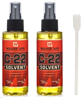 C-22 Solvent Spray Remover for Lace Wigs, Toupees, and Tape-in Extensions (2 Pack with Applicator Sponge)