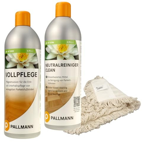 Pallmann Neutralreiniger 0,75 l + Vollpflege 0,75 l inkl. Trevendo® Wischmopp