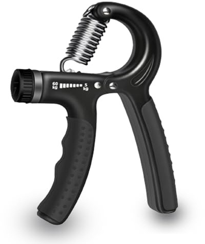 NTEK 5-60kg Hand Grip Strengthener | Adjustable Resistance Hand Grips Strengthener | Forearm Strengthener | Grip Strength Trainer Athletes Musicians Strong Wrist Fingers Forearm (BLACK)