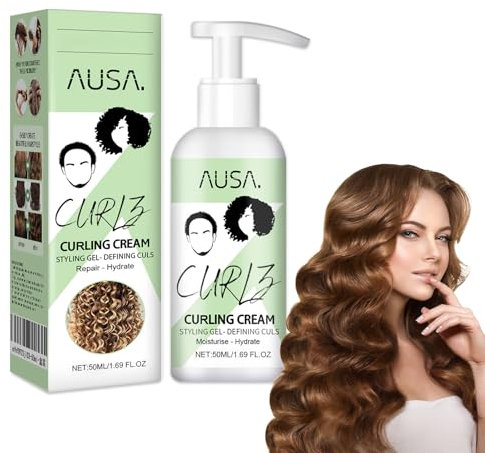 Tkekruh Crème pour Boucles 50ml, Curl Boost Defining Cream, Hair Spray, Pour Boucles Naturelles et Cheveux Permanentés, pour Plus de Volume et des Cheveux Définis et Bouclés
