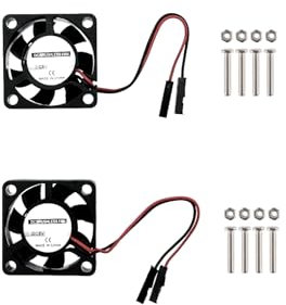 JZK 2PCS Mini Ventilador de Refrigeración Silencioso DC 5V 30x30mm 2pin - Sin Escobillas en Miniatura 3007 Con Cables 3cm