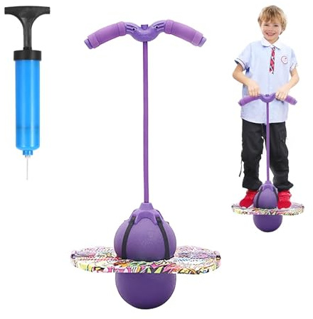 MeYuxg Pogo Stick con Maniglia, Palla per Saltare Bambini Adulti, Giochi da Esterno per Bambini, capacità di Carico 100 kg, Palla Salta Salta per L'allenamento Dell'equilibrio e Lo Sport (Viola)