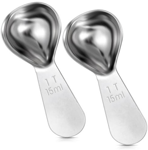 BOHUIZ 2 Stück 30 ml Kaffeelöffel, Kaffeelöffel Edelstahl Messlöffel Portionierer Kurzer Griff Esslöffel Messlöffel für Kaffee, Milchpulver, Fruchtpulver (15ml)