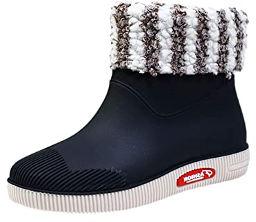 Bottes De Pluie Femme Botte Caoutchouc Bottines Boots, Ankle Hiver Chaussures Confort Pieds Larges Bottine Talon Ete Equitation En Boots Fantaisie Basse Chaussure Confortable Et Elegante Femmes
