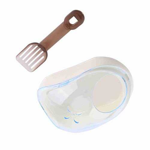 KIMISS Hamster Kullbox - Husdjur Hamster Badrum Kull Transparent Plast Ekorre Badt Tvättstuglåda med Spade - Sandbad husdjursmaterial/små Djur/hus & (Blå)