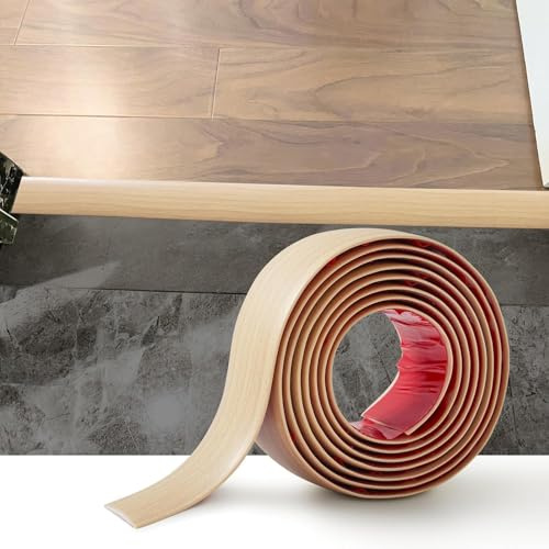 1,2 m platt golvövergångslist självhäftande övergångsprofil dörrtrösklar övergångsvinyl laminatgolvlister golvseparationsremsor golv täcklister, 7,6 cm, beige emasering