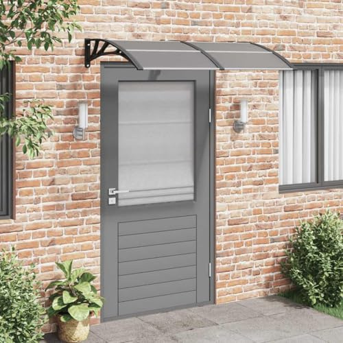 Pergola Adosada Vela Sombra Retractable para Patio, Toldo para Puerta de Entrada, Toldo De Puerta Negro 150x100 cm Policarbonato para Patio, Balcón, Jardín