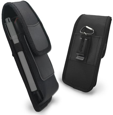 Custodia da Cintura per Smartphone Compatibile con Doogee S200, Blade 20, Blade 10, V30 Pro, S100 – Borsa Porta Cellulare in Nylon Impermeabile con Clip e Passante, Nero, Ideale per Outdoor e Lavoro