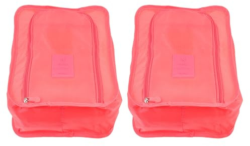 Tofficu Sacca Portascarpe da Viaggio in Poliestere Rosa 2 Pezzi, Riutilizzabile e Protettiva Contro Sporco, per Organizzare Scarpe Sotto Letto e Durante i Viaggi