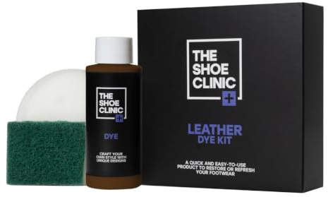 Shoe Clinic Kit de teinture pour chaussures - Restaure la couleur des chaussures en cuir, daim, nubuck, tissu, satin et toile | Kit complet de teinture pour chaussures