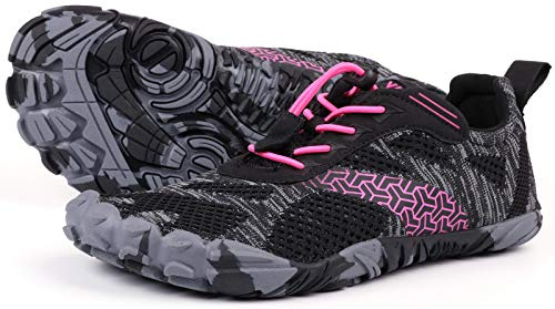 Joomra Barefoot Shoes for Women Zero Drop Sneakers, Rose Red, 8.5